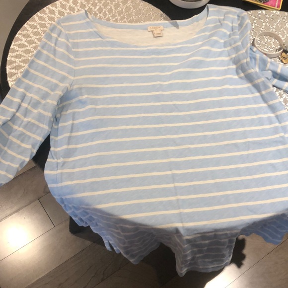 Tops - Jcrew striped three quarter sleeve Tops - Jcrew striped three quarter sleeve